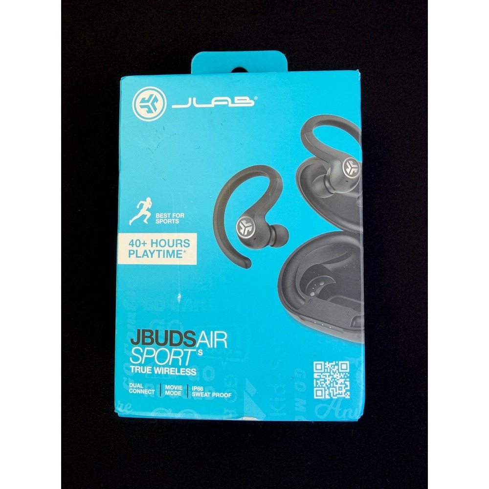 JLab JBuds Air Sport True Wireless Earbuds Black Bluetooth IP66 FOR PARTS REPAIR